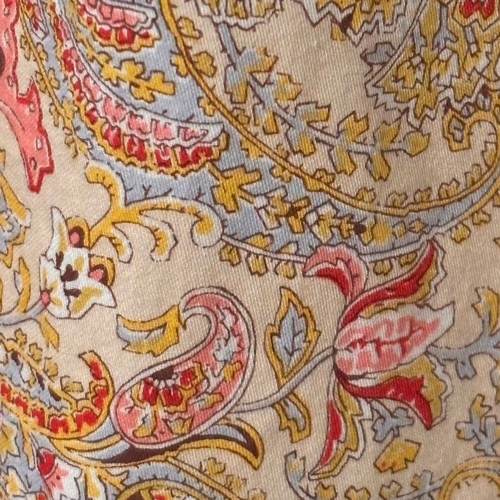 Chaps No-Iron XL button front paisley print shirt blouse contrast trim - Picture 8 of 12
